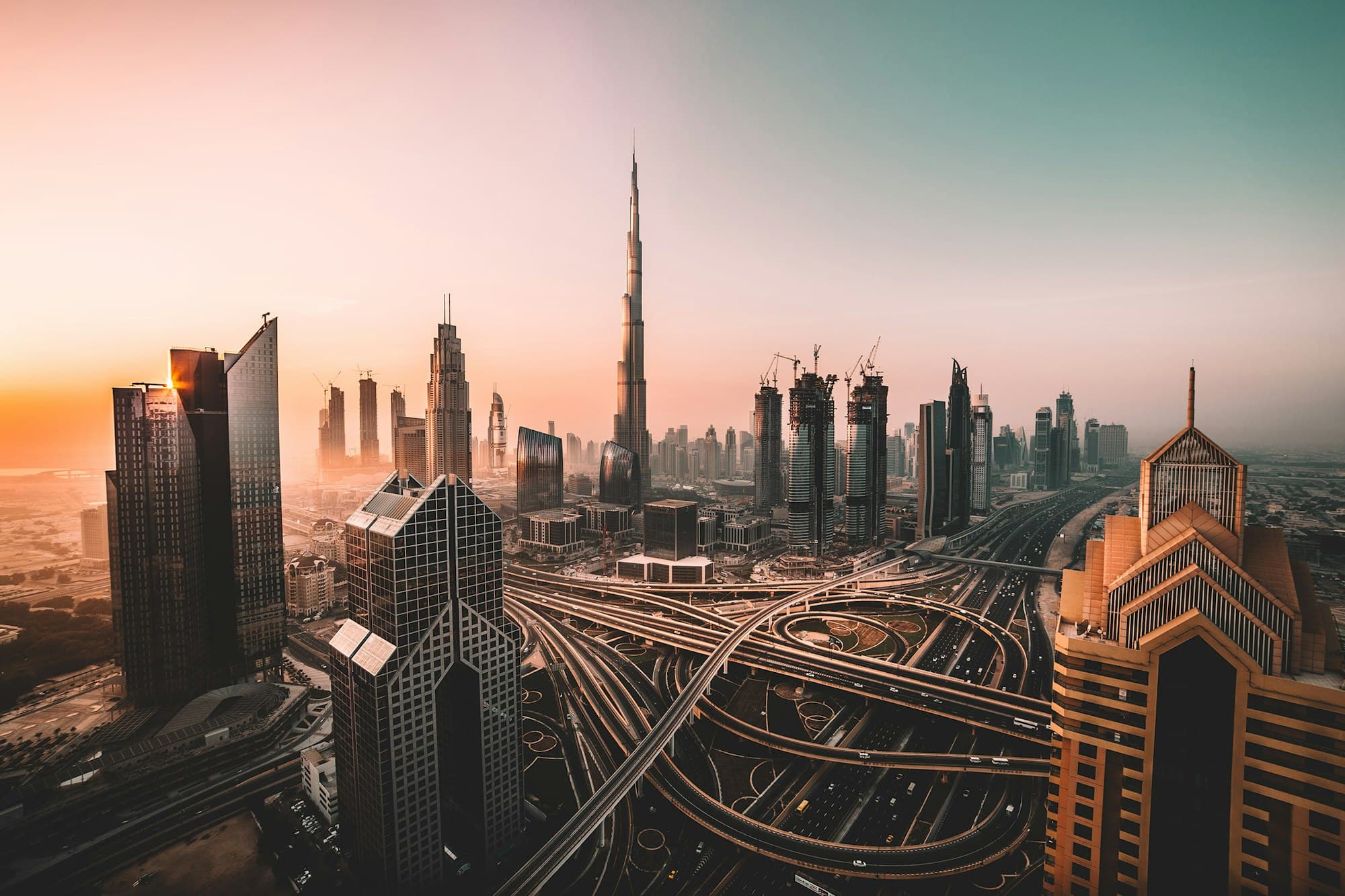 Dubai skyline at dusk